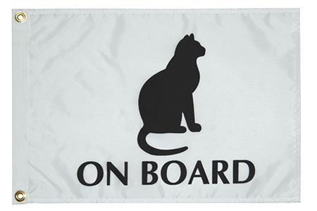 Cat on Board Flag