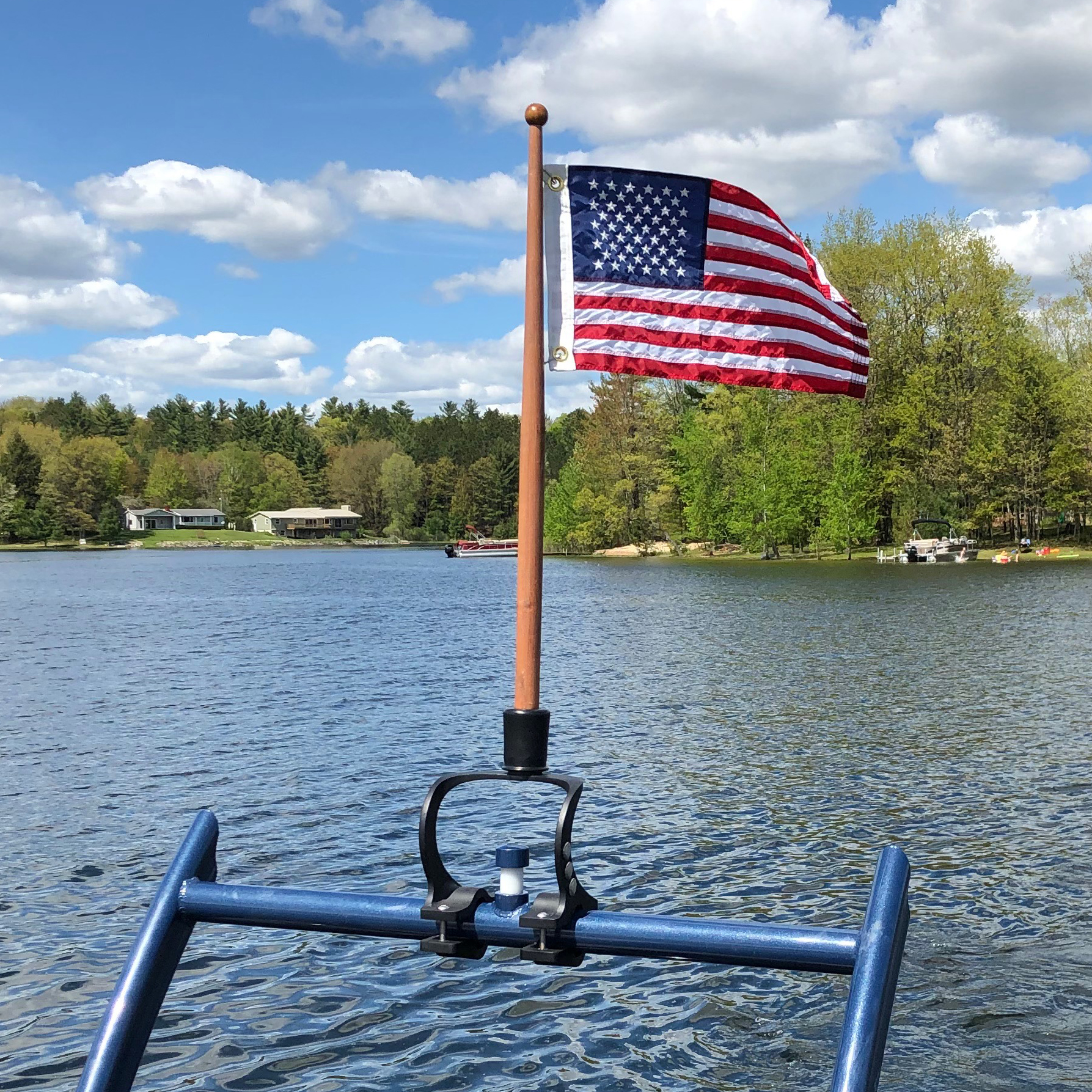 Dock-A-Rod 60 Degree Fishing Rod Holder with Flag Pole Adapter Insert for  Dock or Boat Made in USA